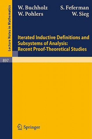 Książka Iterated Inductive Definitions and Subsystems of Analysis: Recent Proof-Theoretical Studies W. Buchholz