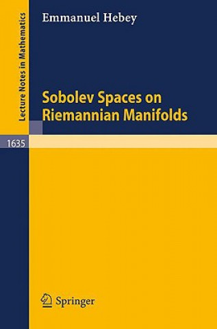 Książka Sobolev Spaces on Riemannian Manifolds Emmanuel Hebey