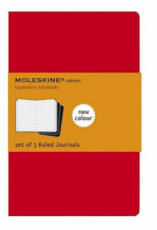 Kniha Moleskine Ruled Cahier - Red Cover (3 Set) 