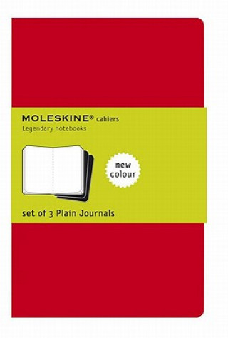 Knjiga Moleskine Plain Cahier - Red Cover (3 Set) 