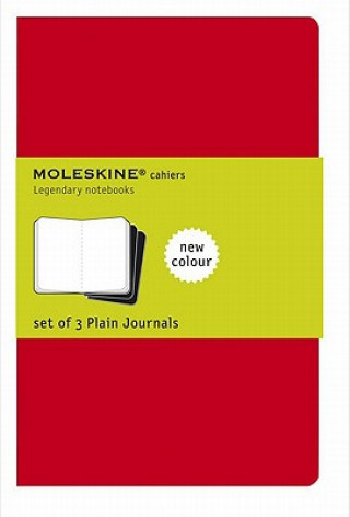 Kniha Moleskine Plain Cahier Xl - Red Cover (3 Set) 