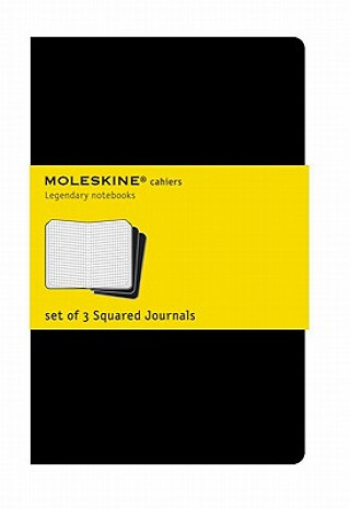 Kniha Moleskine Squared Cahier - Black Cover (3 Set) Moleskine