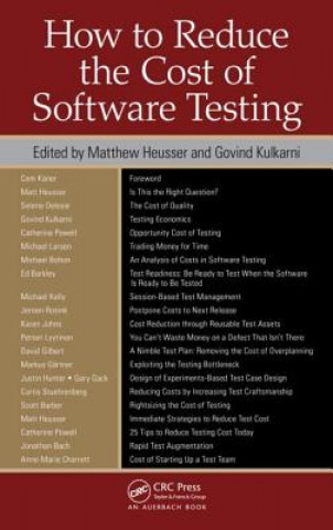 Carte How to Reduce the Cost of Software Testing Matthew Heusser