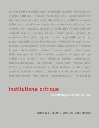 Kniha Institutional Critique Alexander Alberro