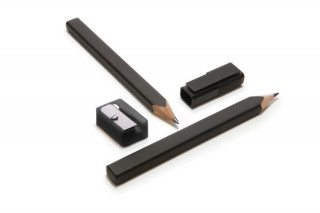 Game/Toy Black Pencil Set With Cap And Sharpener 