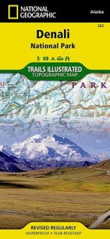 Carte Denali National Park GPS Alaska National Geographic Maps - Trails Illust