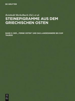 Kniha Steinepigramme Aus Dem Griech CB Merkelbach/Stauber