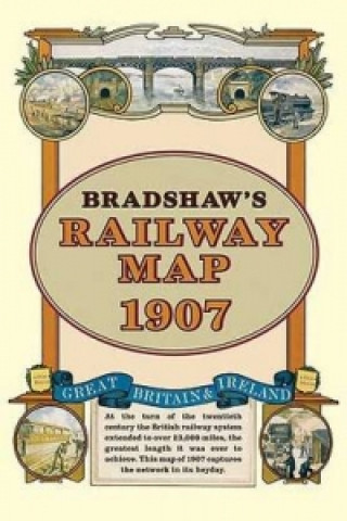 Tiskovina Bradshaw's Railway Folded Map 1907 George Bradshaw