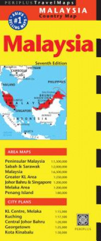 Tiskovina Malaysia Travel Map Seventh Edition Periplus Editions