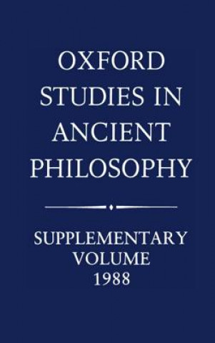 Carte Oxford Studies in Ancient Philosophy: Supplementary Volume: 1988 Julia Annas