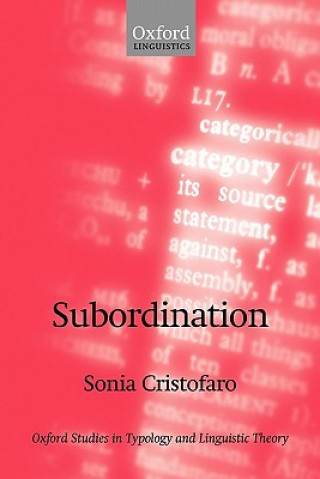 Kniha Subordination Sonia Cristofaro