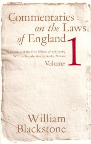 Carte Commentaries on the Laws of England, Volume 1 William Blackstone