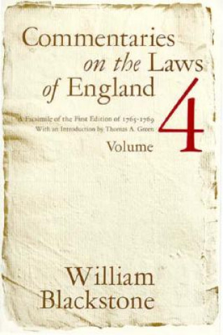 Kniha Commentaries on the Laws of England William Blackstone