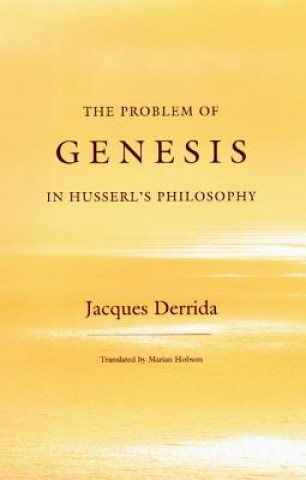 Könyv Problem of Genesis in Husserl's Philosophy Jacques Derrida
