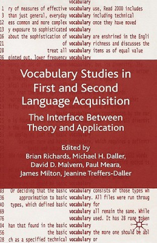 Könyv Vocabulary Studies in First and Second Language Acquisition Brian Richards