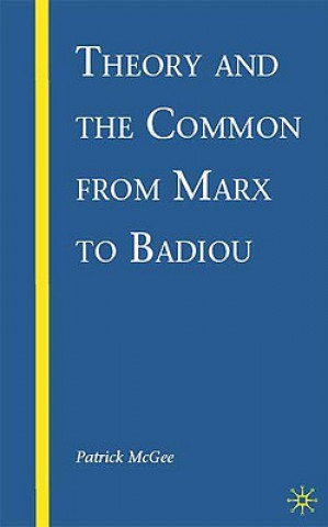 Knjiga Theory and the Common from Marx to Badiou Patrick McGee