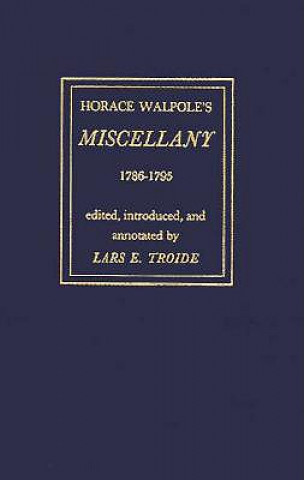 Kniha Miscellany, 1786-95 Horace Walpole