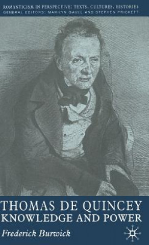 Książka Thomas de Quincey Frederick Burwick