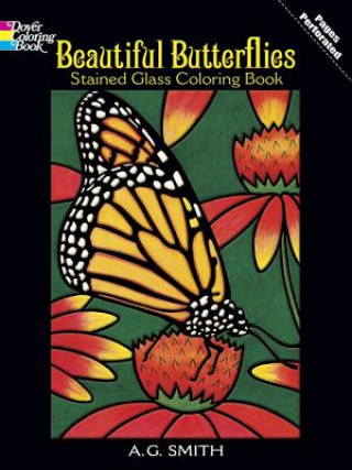 Carte Beautiful Butterflies Stained Glass Coloring Book A G Smith