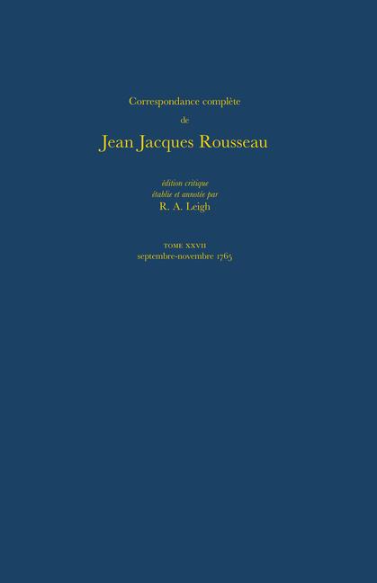 Kniha Correspondance Complete de Rousseau 27 Jean-Jacques Rousseau