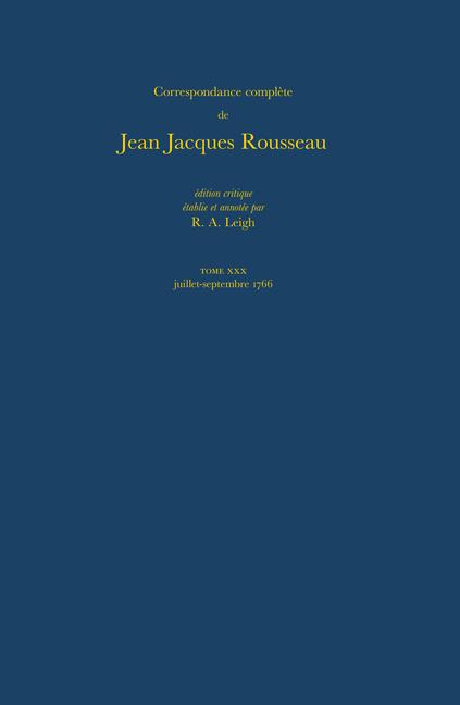 Kniha Correspondance Complete De Rousseau 30 CB Jean-Jacques Rousseau