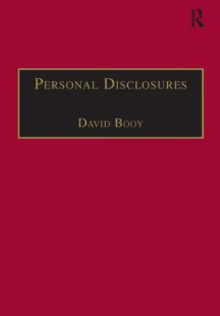 Könyv Personal Disclosures Dr. David Booy