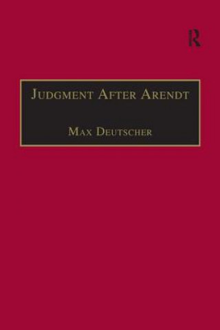 Kniha Judgment After Arendt Max Deutscher