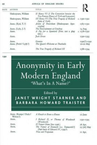 Carte Anonymity in Early Modern England Barbara Howard Traister