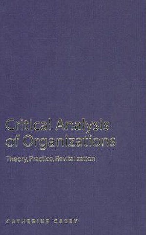 Kniha Critical Analysis of Organizations Catherine Joan Casey