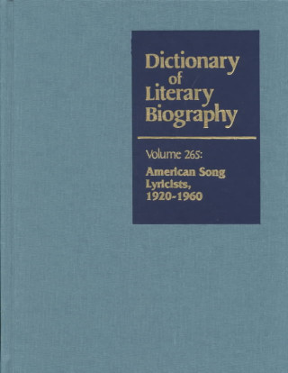 Könyv Dictionary of Literary Biography, Vol 265 Gale Group