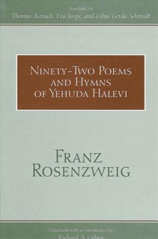 Kniha Ninety-two Poems and Hymns of Yehuda Halevi Franz Rosenzweig