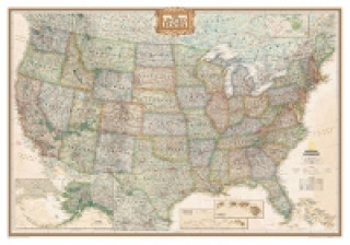 Tiskovina United States Decorator, Enlarged &, Laminated National Geographic Maps