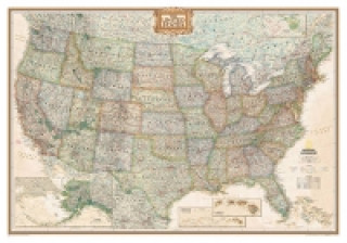 Prasa United States Decorator, Enlarged &, Laminated National Geographic Maps