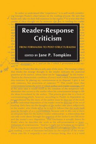 Könyv Reader-Response Criticism Jane P. Tompkins