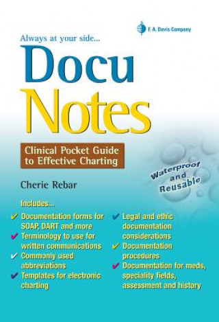 Carte Docunotes:  Clinical Pocket Guide to Effective Charting Cherie Rebar