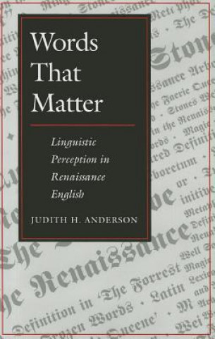 Kniha Words That Matter Judith H. Anderson