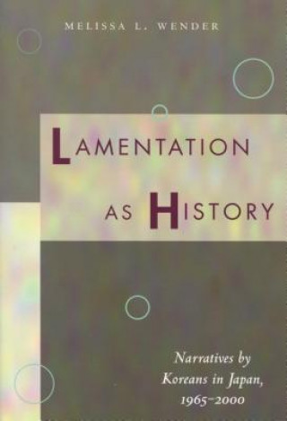 Kniha Lamentation as History Melissa Wender
