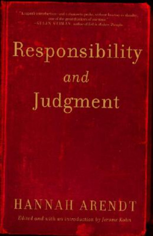 Kniha Responsibility and Judgment Hannah Arendt
