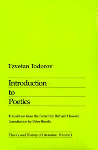 Carte Introduction To Poetics Tzvetan Todorov