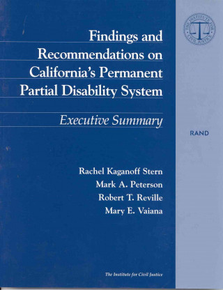 Kniha Findings and Recommendations on California's Permanent Partial Disability Sys Rachel Kaganoff Stern