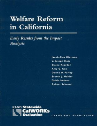 Kniha Welfare Reform in California Elaine Reardon