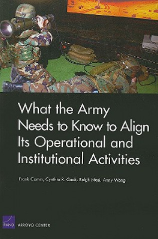 Kniha What the Army Needs to Know to Align its Operational and Institutional Activities Frank Camm