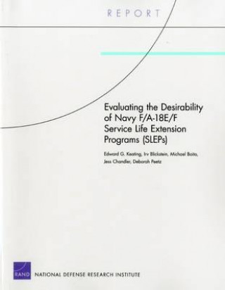 Könyv Evaluating the Desirability of Navy F/A-18e/F Service Life Extension Programs (Sleps) Edward G Keating