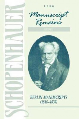 Book Schopenhauer: Manuscript Remains (V3) Arthur Schopenhauer