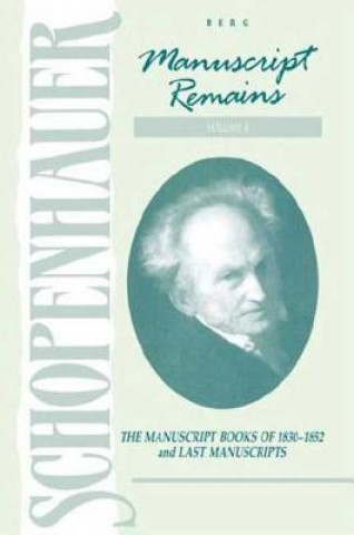 Book Schopenhauer: Manuscript Remains (V4) Arthur Schopenhauer