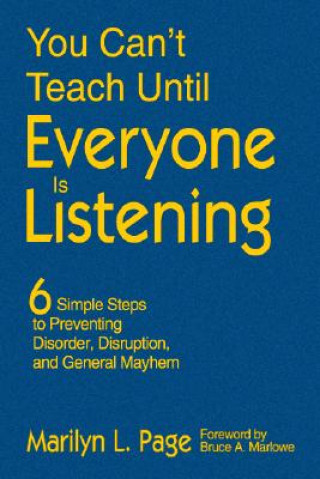 Kniha You Can't Teach Until Everyone Is Listening Marilyn L. Page