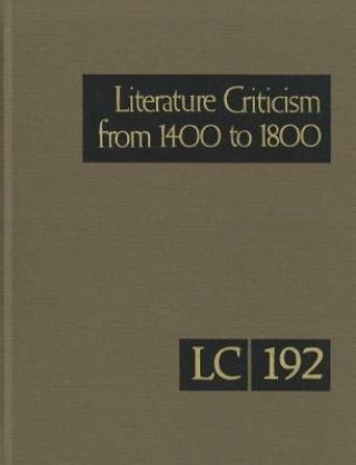 Libro Literature Criticism from 1400 to 1800, Volume 192 Lawrence J. Trudeau