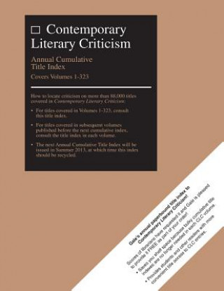 Buch Contemporary Literary Criticism Cumulative Title Index Gale Editor