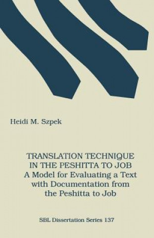 Kniha Translation Technique in the Peshitta to Job Heidi