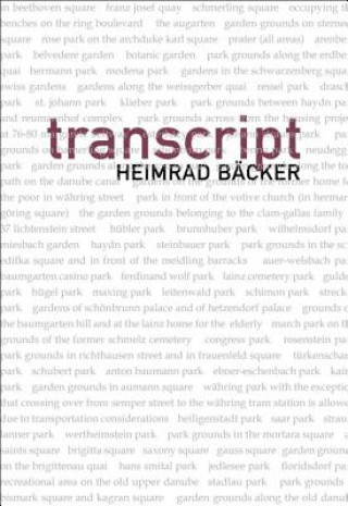 Knjiga Transcript Heimrad Backer